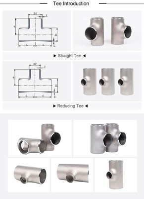 factory welding titanium pipe BW Titanium Reducing Tee Fitting